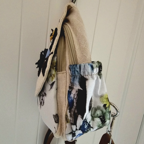 Ethnic Style Hand-Woven Bird Flower Backpack, Original Design, Multi-functional - Picture 10 of 12